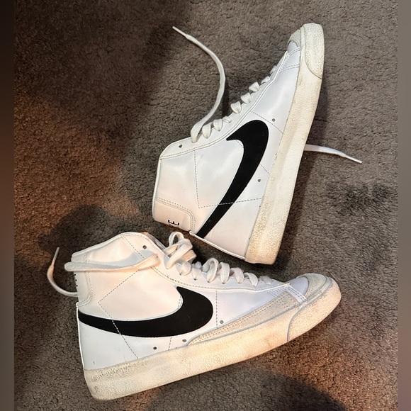 Nike Shoes - Nike blazers US 7 women white with black